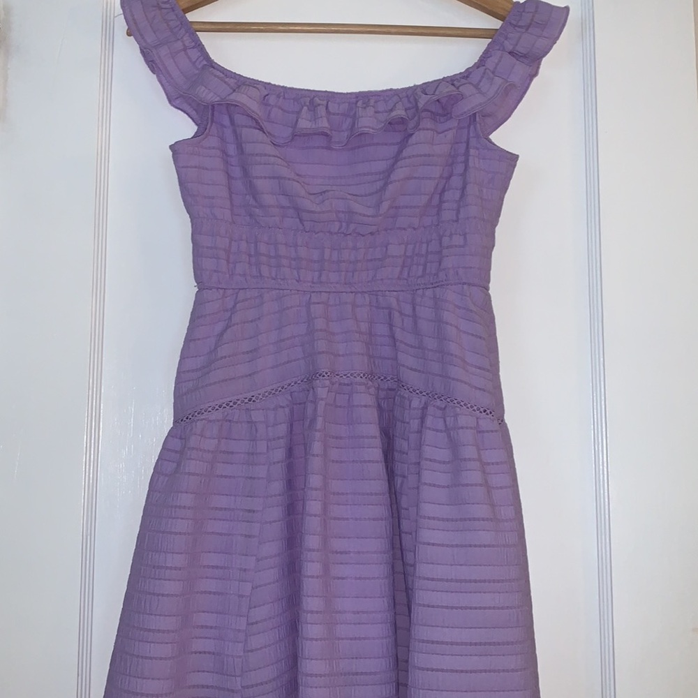 Wild Fable Lavender Texture Ruffle Fit & Flare Dress EUC XS - Picture 7 of 12